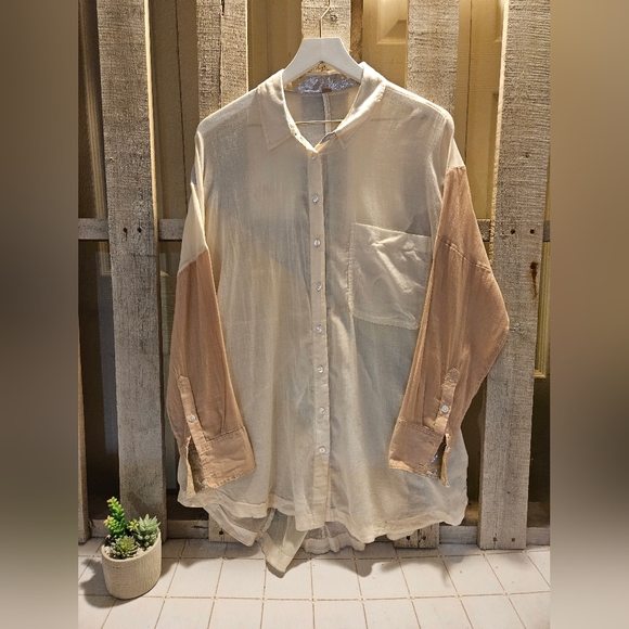 Free people pastel rainbow button down - Picture 2 of 16